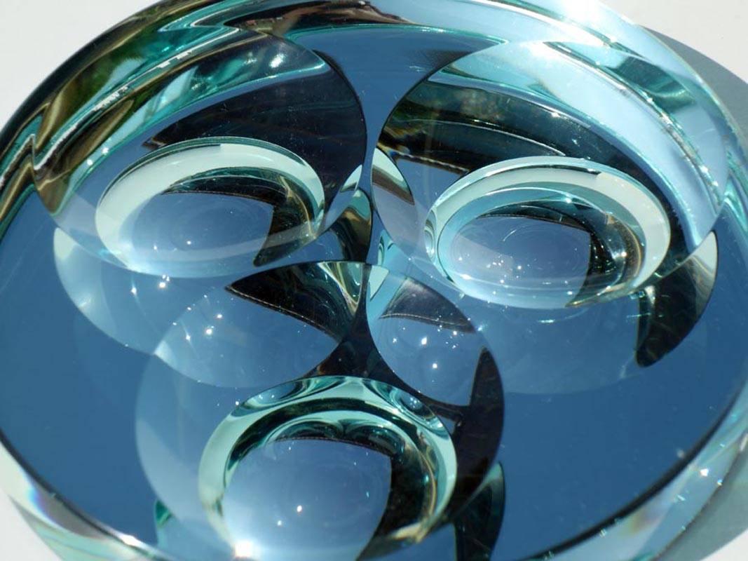 Cendrier de conception italienne en cristal miroir Fontana Arte, années 1960 Excellent état - En vente à Brescia, IT