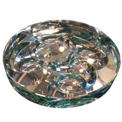Fontana Arte Mirrored Crystal Italian Design, 1960s Ashtray Bowl
