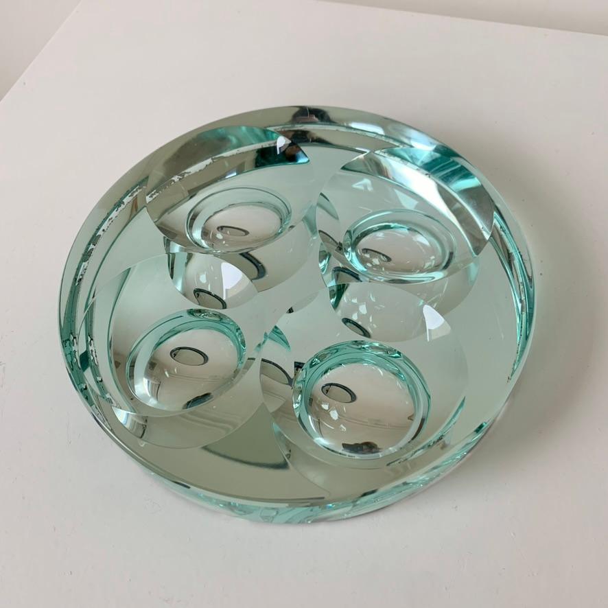 Vide Poche de cristal espejado Fontana Arte, 1950, Italia. en Bueno estado para la venta en Brussels, BE