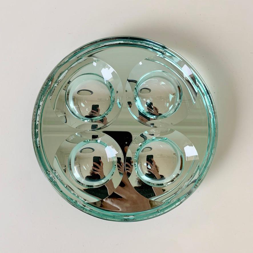 Vide Poche de cristal espejado Fontana Arte, 1950, Italia. mediados del siglo XX en venta