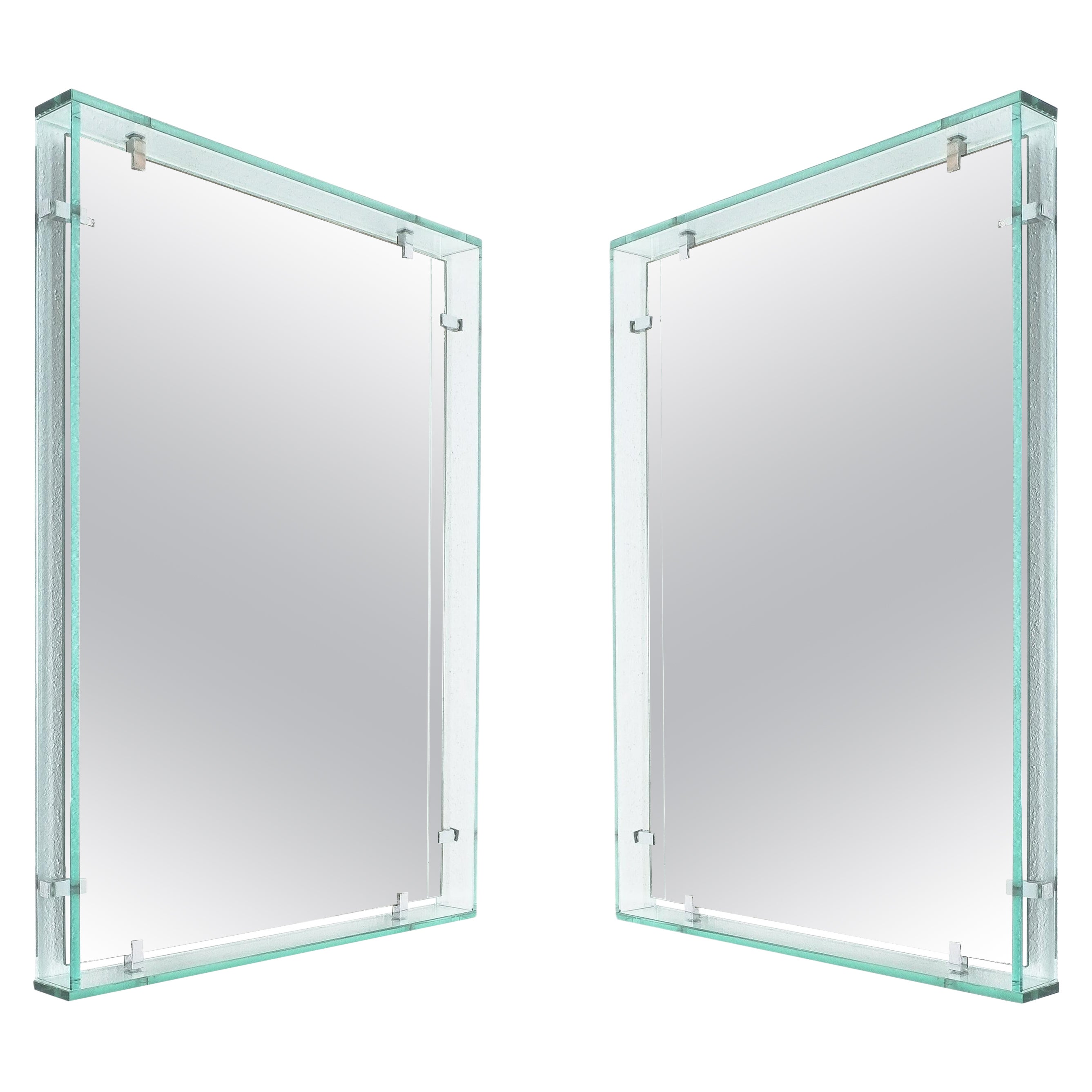 Specchi rettangolari galleggianti in vetro Fontana Arte Model 2014, uno dei tre, 1960