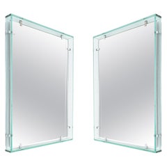 Fontana Arte Model 2014 Rectangular Floating Glass Mirrors, One of Three, 1960