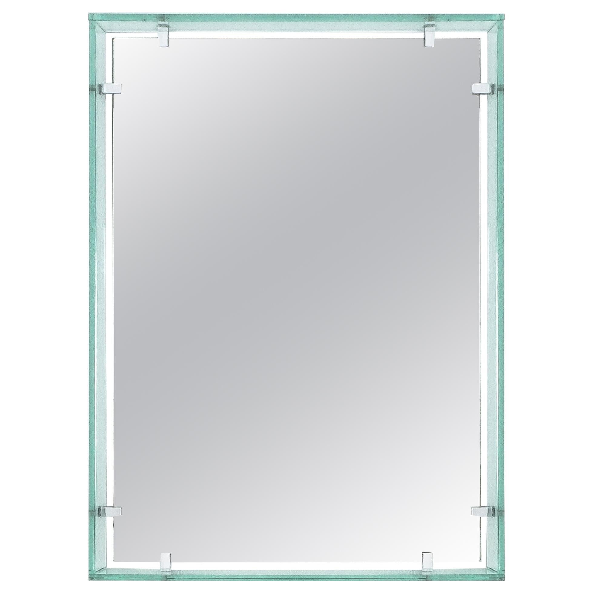 Fontana Arte Model 2014 Rectangular Floating Glass Mirrors, One of Two, 1960 In Good Condition In Vienna, AT