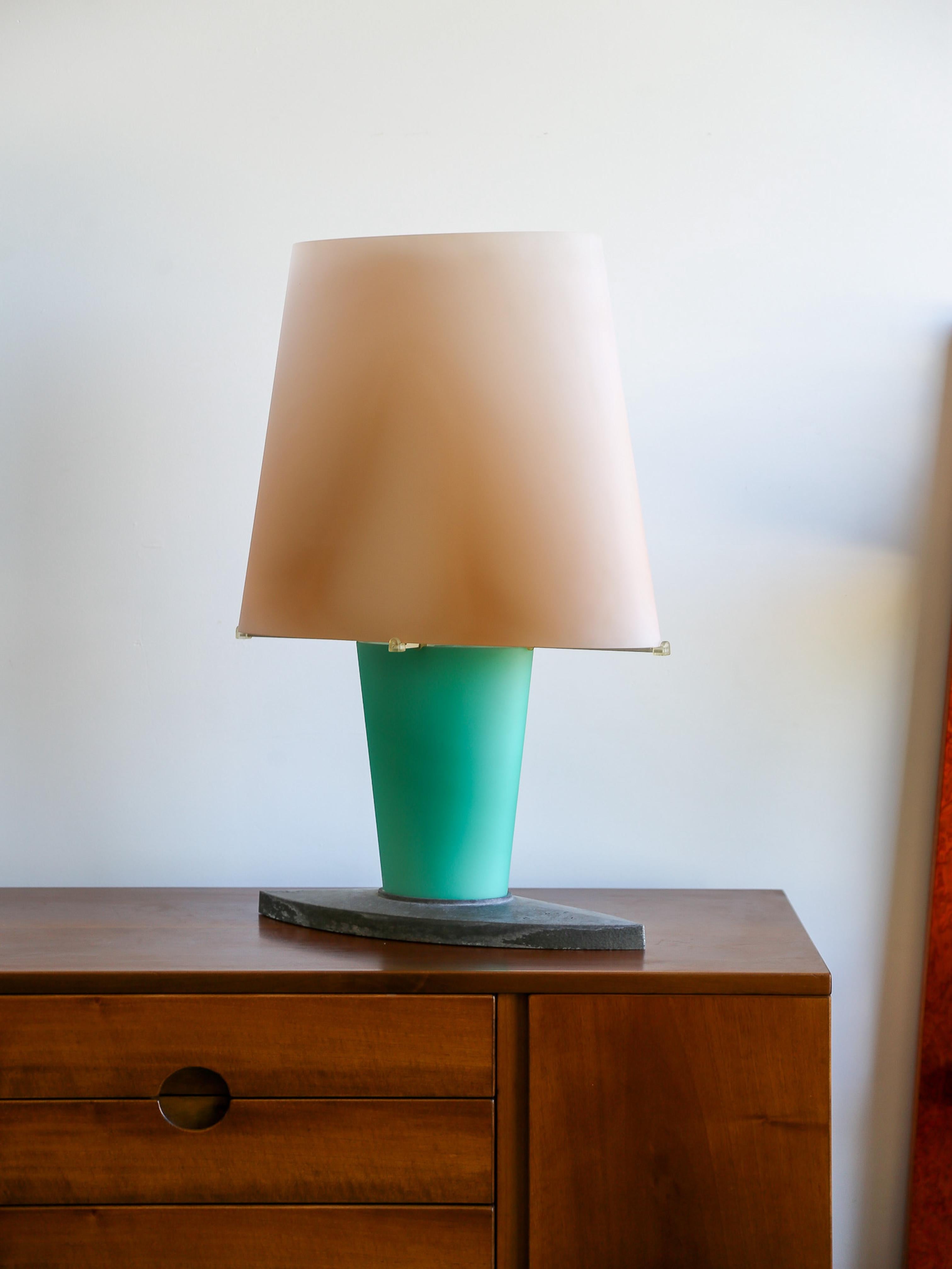 Post-Modern Fontana Arte Model 2892 XL Frosted Glass Table Lamp by Daniela Puppa For Sale