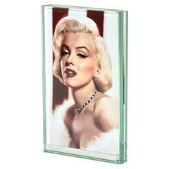 Fontana Arte Nile Green Crystal Double-sided Photo Frame, Italy, 1950s
