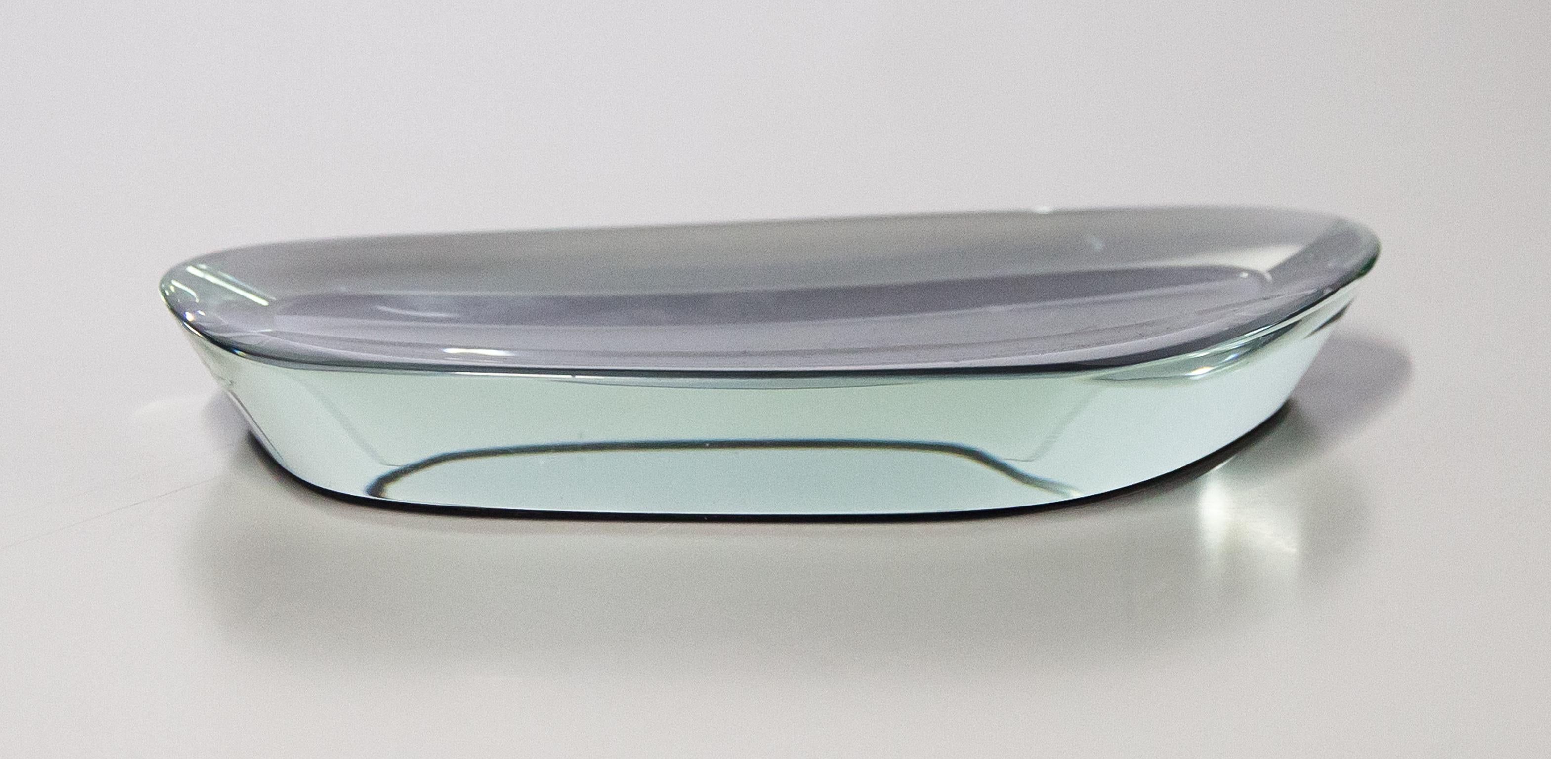Italian Fontana Arte Organic Glass Form Bowl 1960