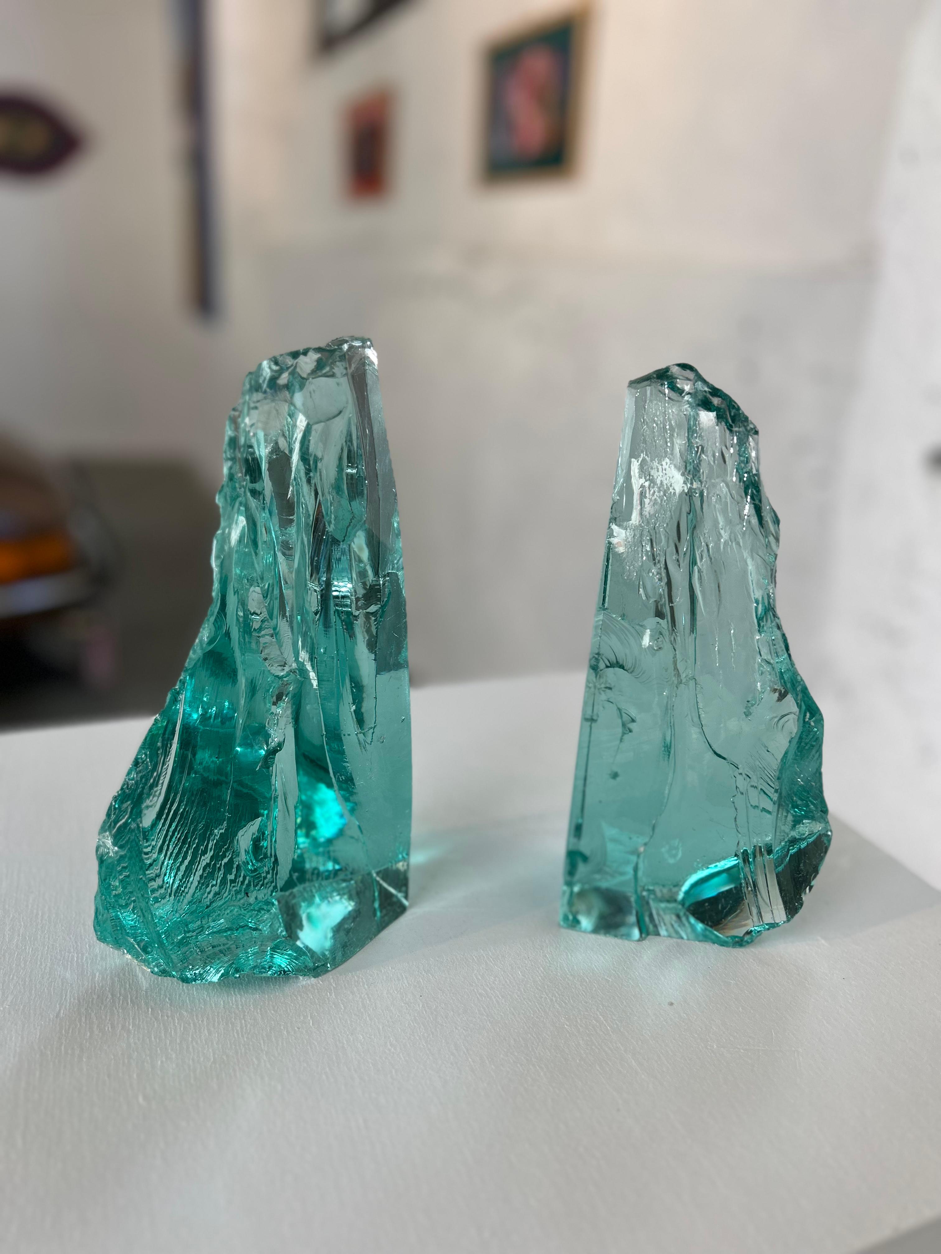 Fontana Arte – Paar Buchhalter aus Glas im Angebot 1
