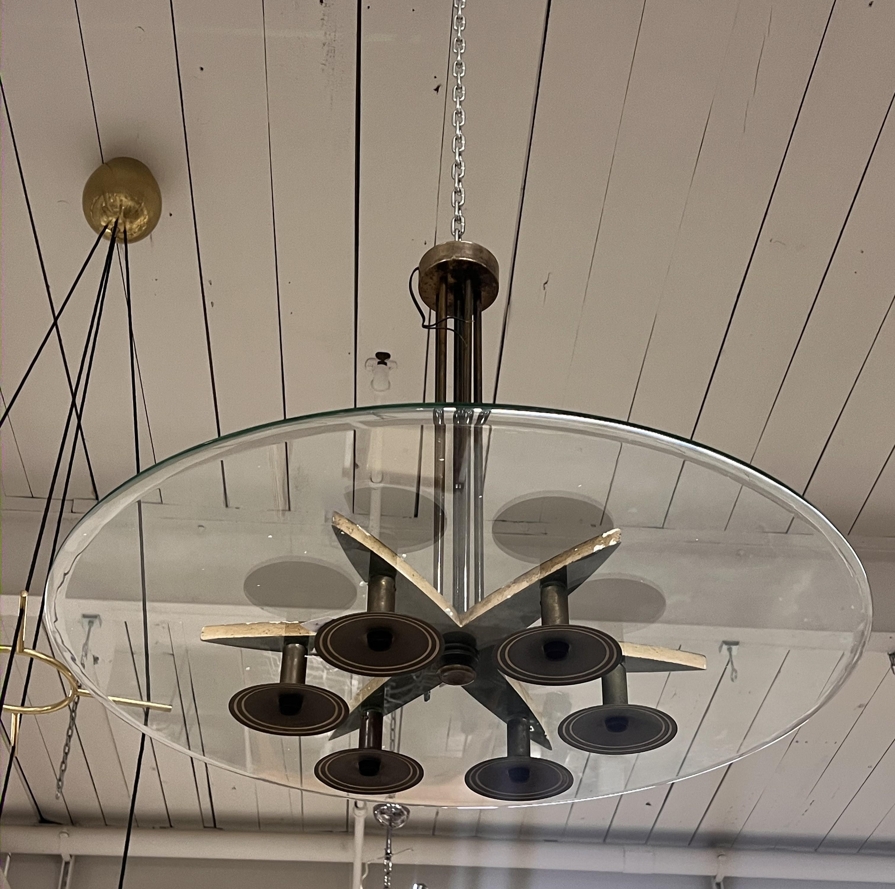 Ottone Lampada a sospensione Fontana Arte in vendita