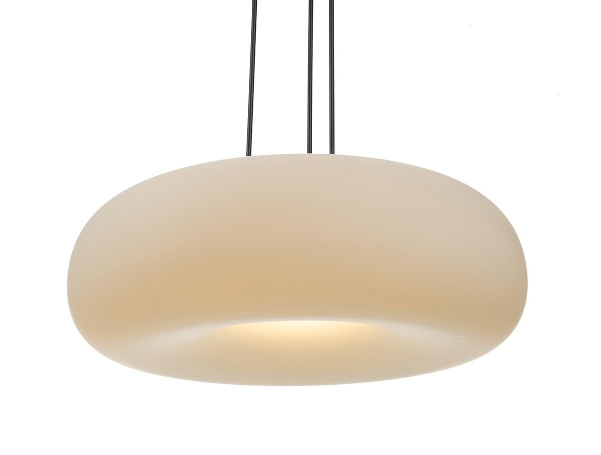 Probably the only one for sale at this moment, this ceiling lamp in beautiful condition. 
Thick opal glass works as a perfect diffuser with the original four central placed lamp sockets, they include four 3 Watt Led lamps.
Fontana Arte was