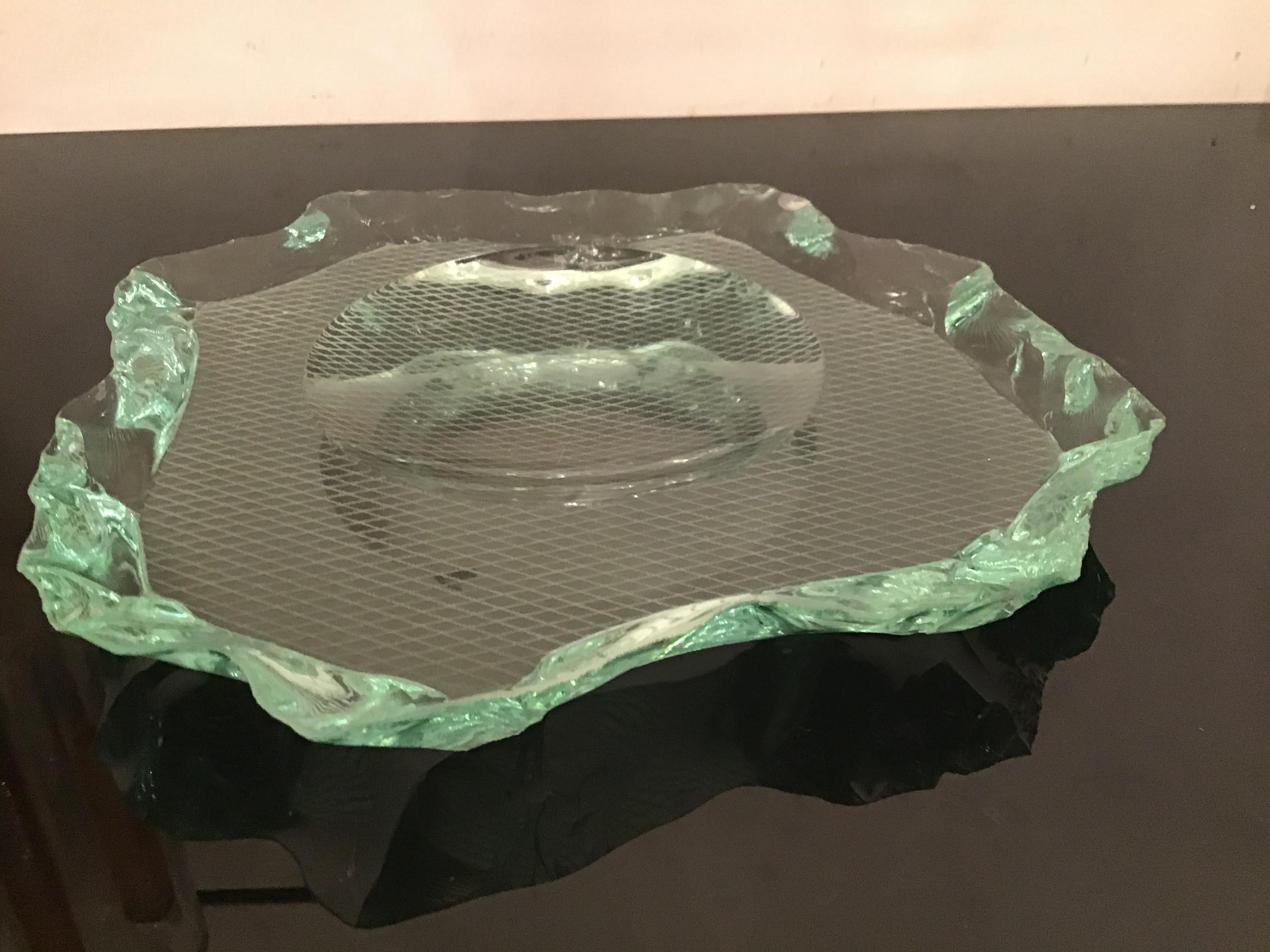 Other Fontana Arte Pietro Chiesa Empty Pockets/Ashtray/Centerpiece Glass, 1950, Italy For Sale