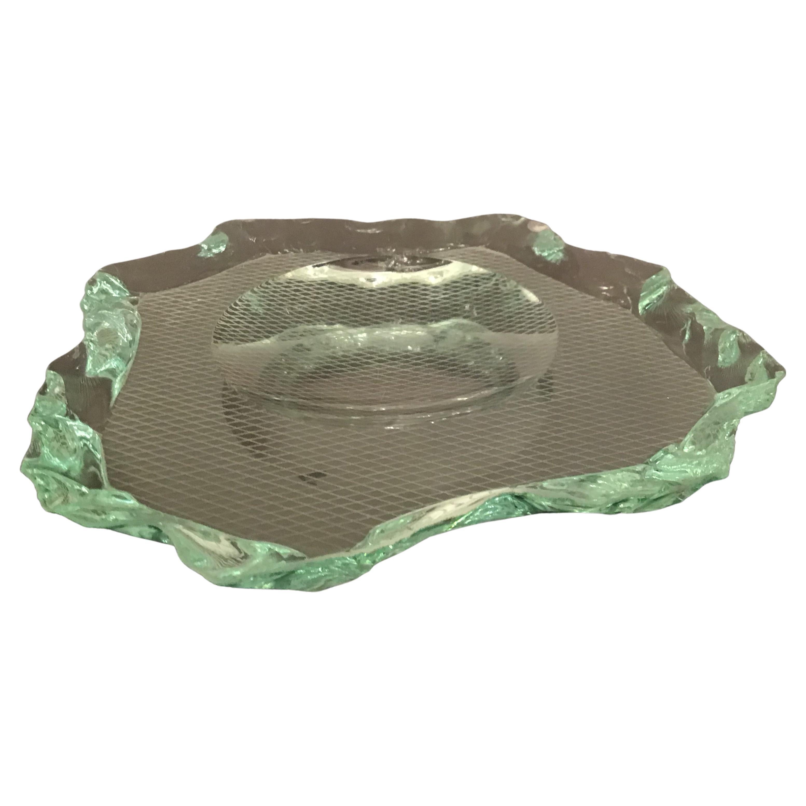 Fontana Arte Pietro Chiesa Empty Pockets/Ashtray/Centerpiece Glass, 1950, Italy For Sale