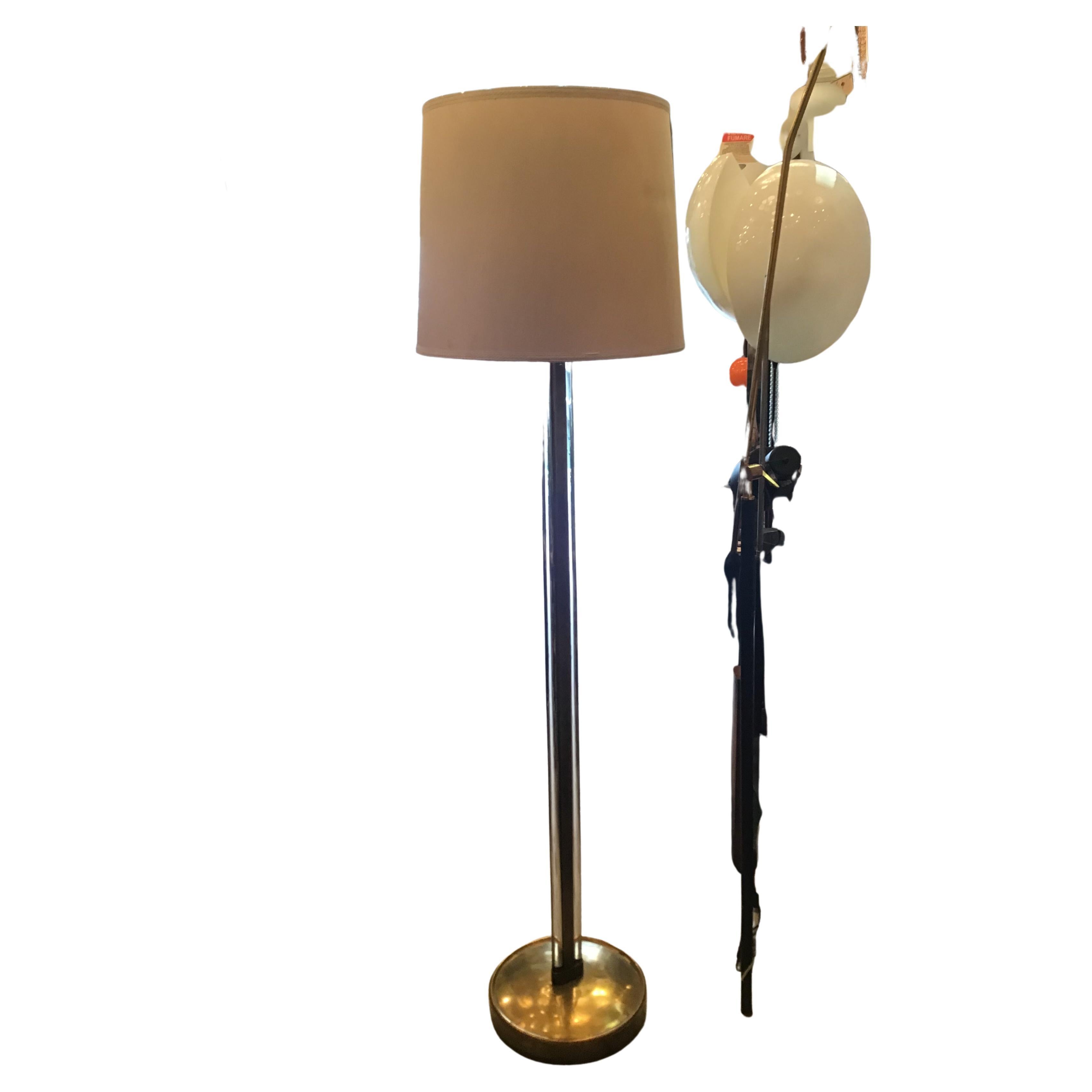 Fontana Arte Pietro Chiesa Floor Lamp Brass Glass lampshade 1950 Italy in vendita