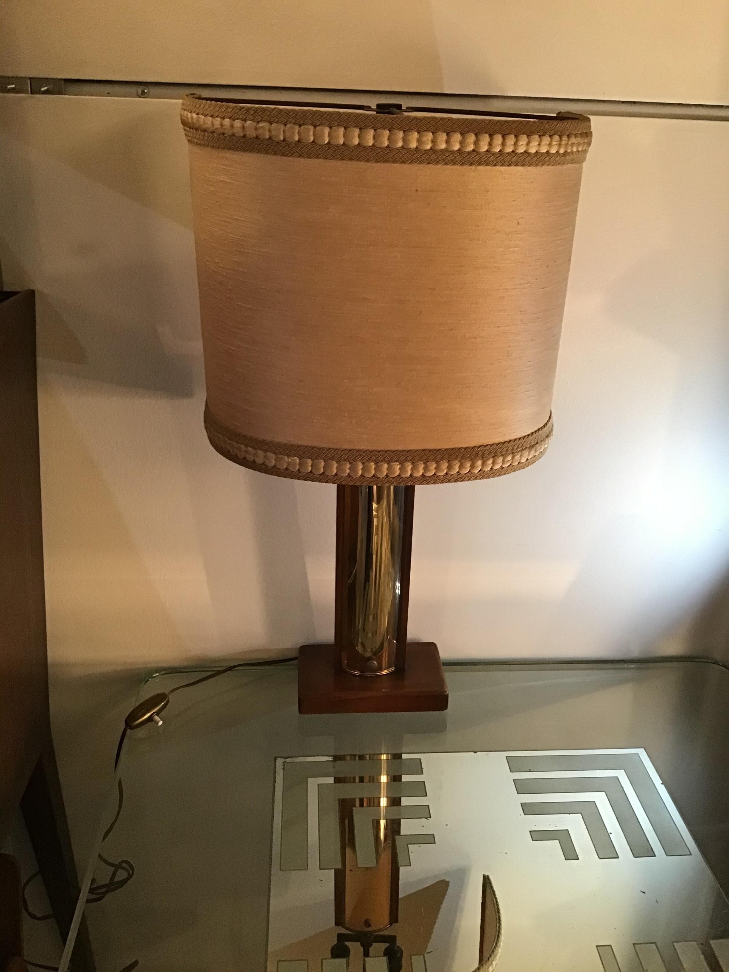 Italian Fontana Arte “Pietro Chiesa “ Table Lamp Coloured Convex Mirrored Glass Brass IT For Sale