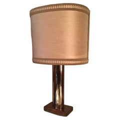 Vintage Fontana Arte “Pietro Chiesa “ Table Lamp Coloured Convex Mirrored Glass Brass IT