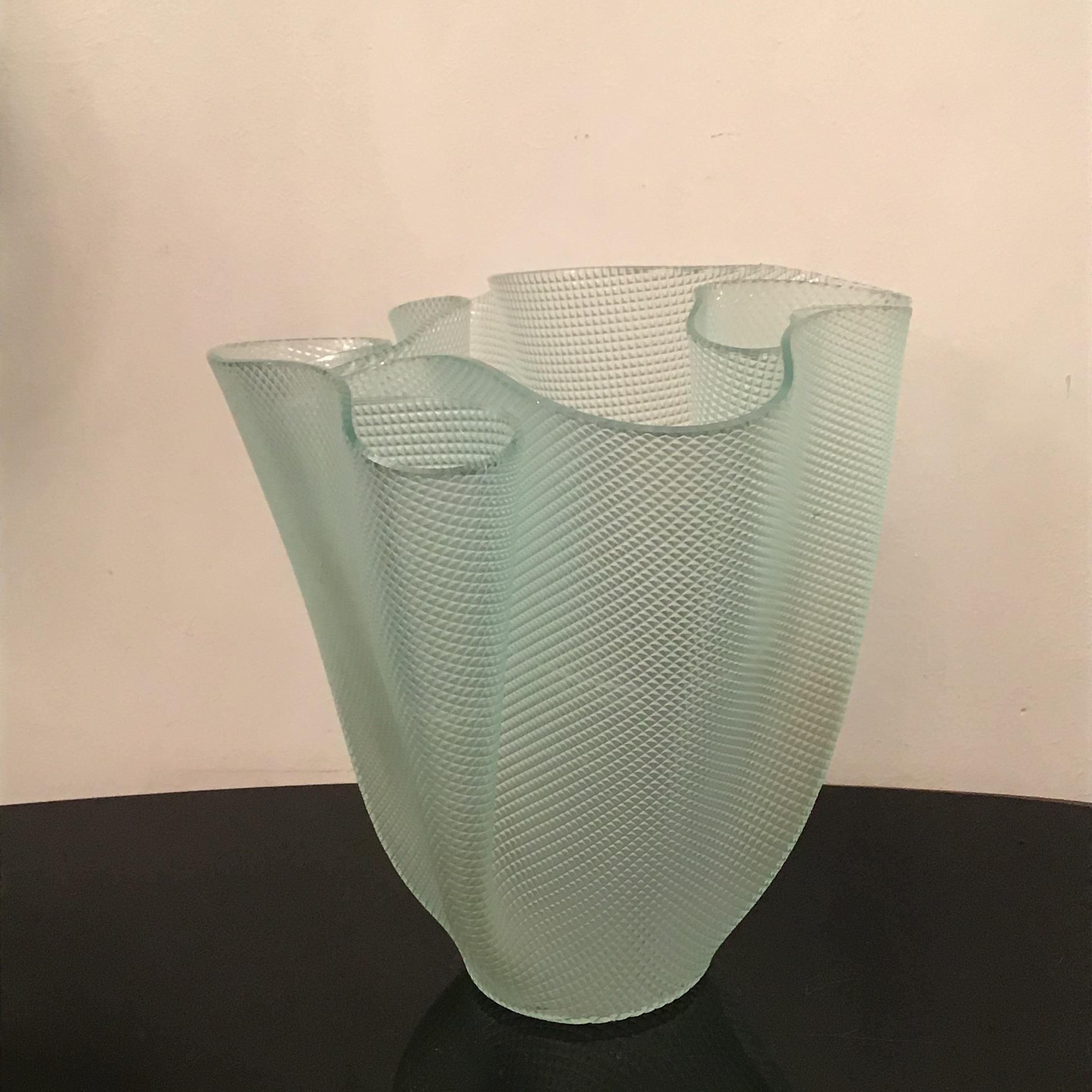 Fontana Arte “Pietro Chiesa “ Vase Glass, 1940, Italy  In Excellent Condition For Sale In Milano, IT