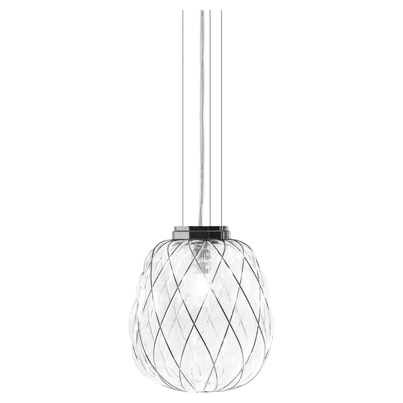 Lampe à suspension en verre soufflé « Pinecone » de Fontana Arte, conçue par Paola Navone