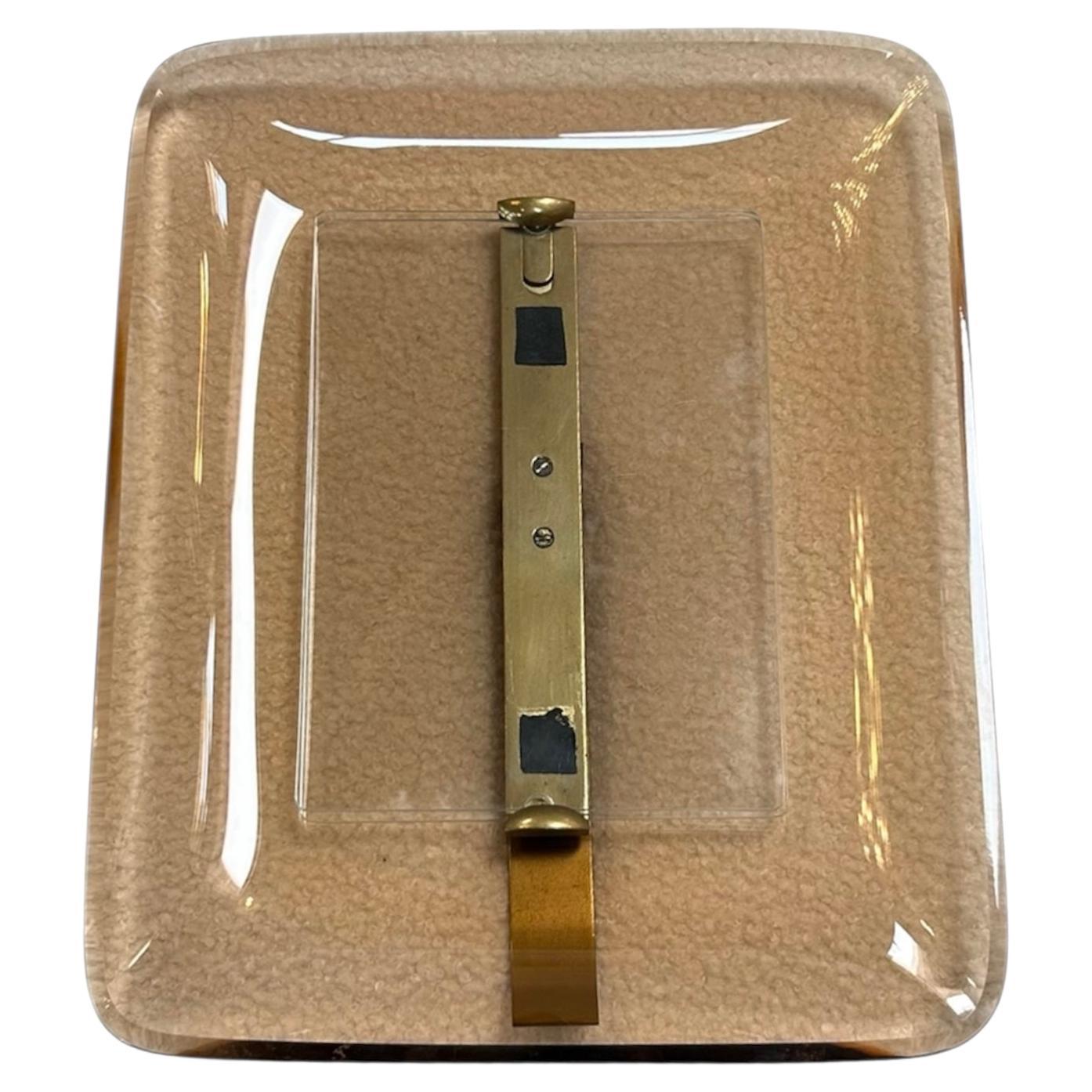 Fontana Arte Pink Glass Picture Frame with Brass Easel