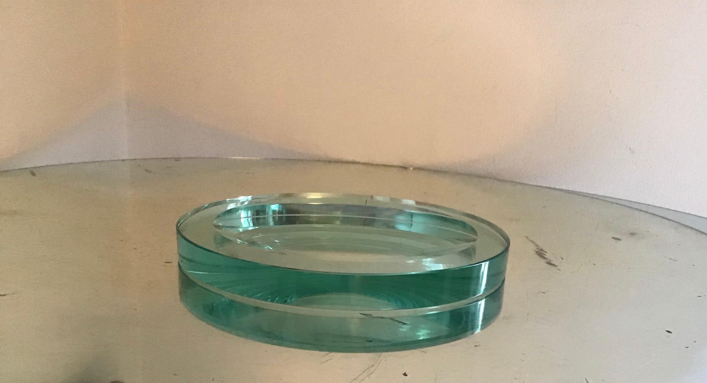 Mid-20th Century Fontana Arte Pocket Ashtray Curved Crystal, 1960, Italy For Sale