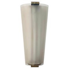 Fontana Arte Rara Large Glass and Brass Wall Sconce, Italy, 1950s