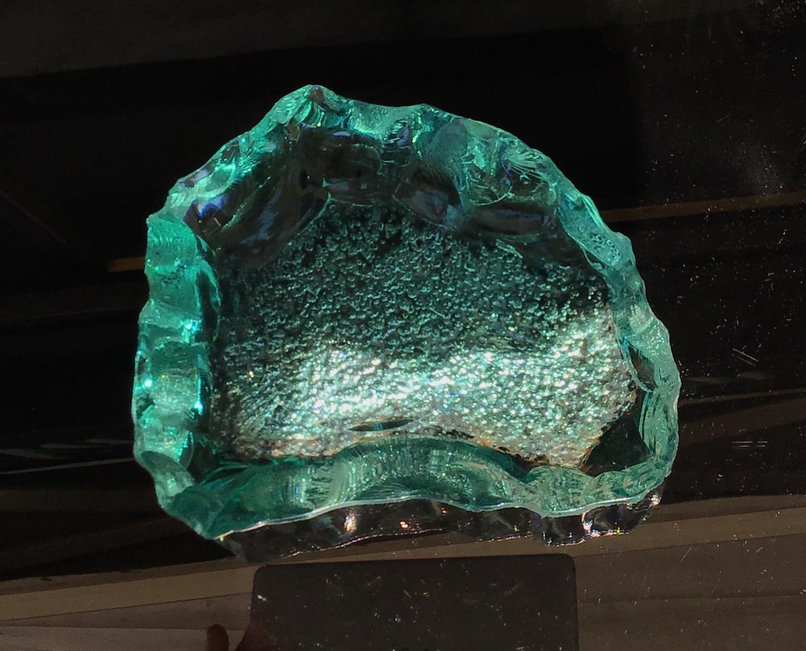 Other Fontana Arte Rare Ashtrav 1950 Emerald Green Color, Italy For Sale