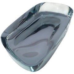 Fontana Arte Rare Blue Glass Mirrored Dishish o Vide Poche di Max Ingrand