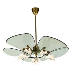 Fontana Arte Rare Chandelier by Pietro Chiesa, Italy, 1940s