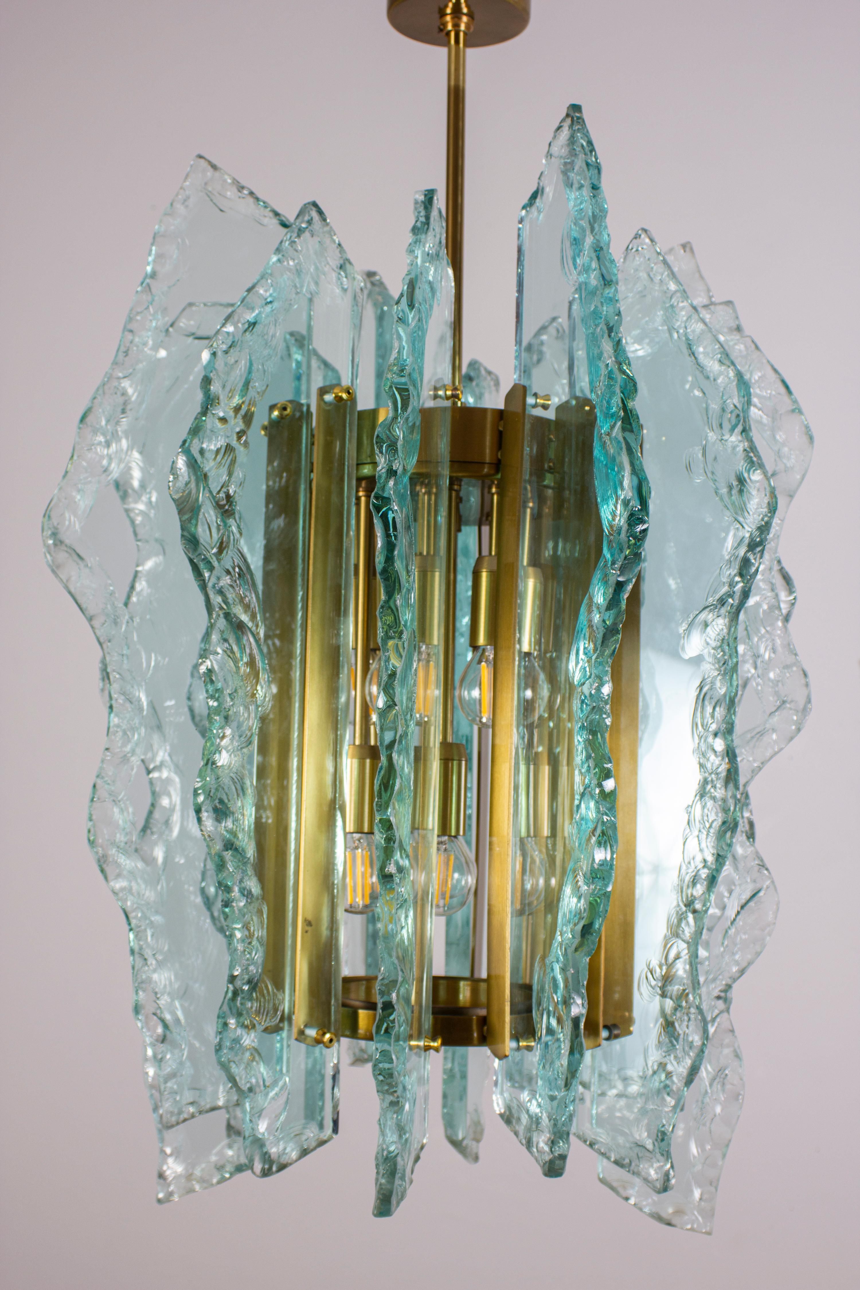 Rare Italian  Murano Cut-Glass Chandelier  1960s For Sale 4