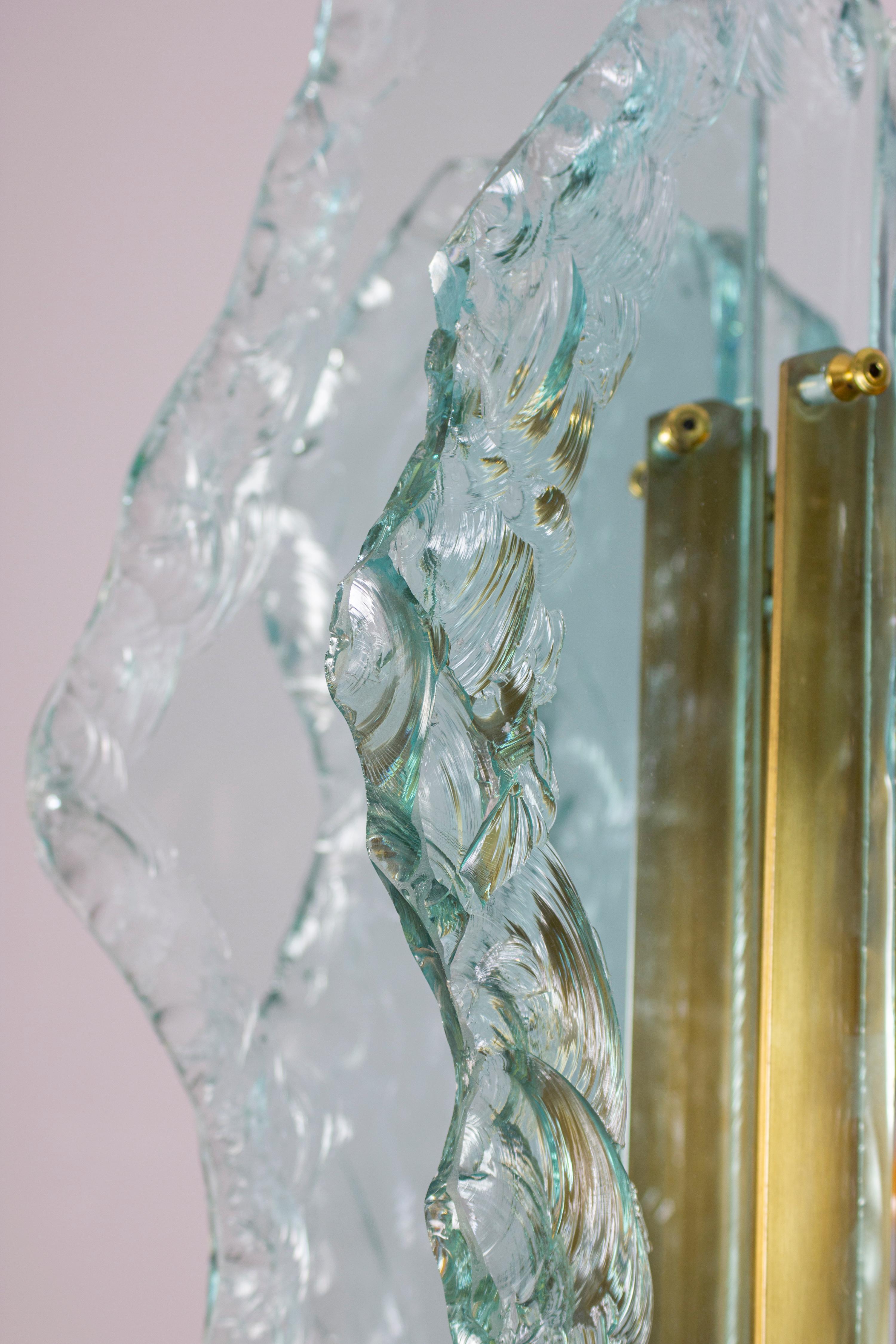 Rare Italian  Murano Cut-Glass Chandelier  1960s For Sale 5