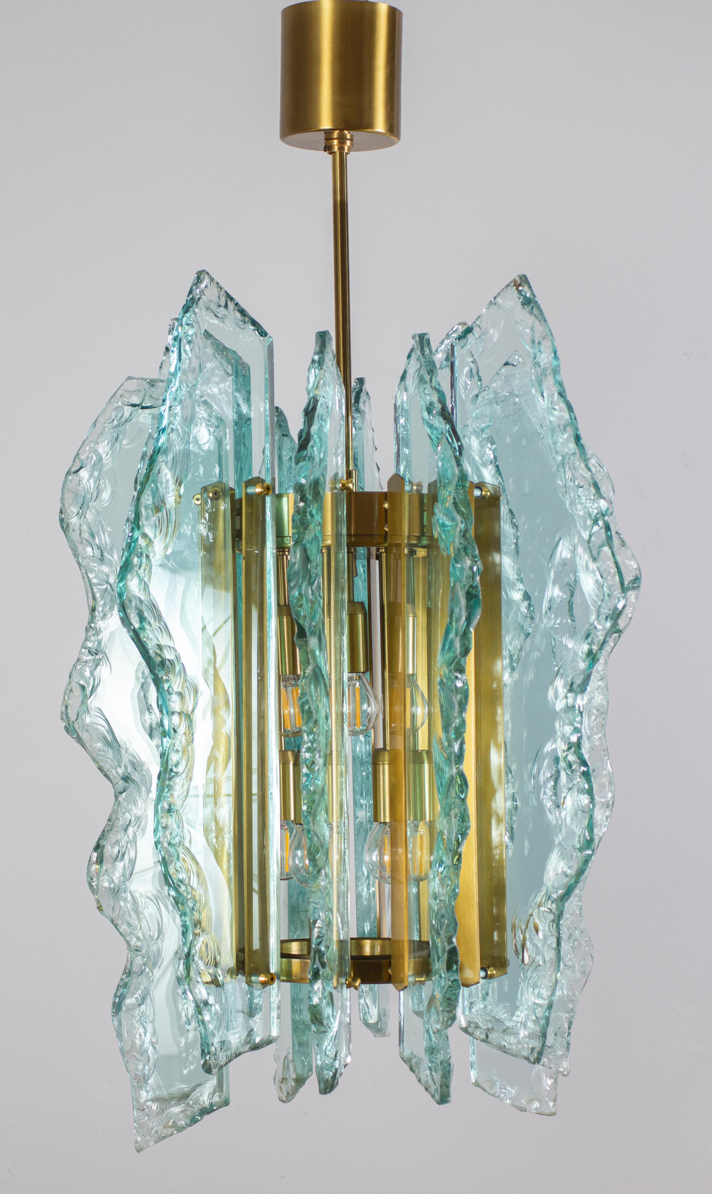 Rare Italian  Murano Cut-Glass Chandelier  1960s For Sale 6