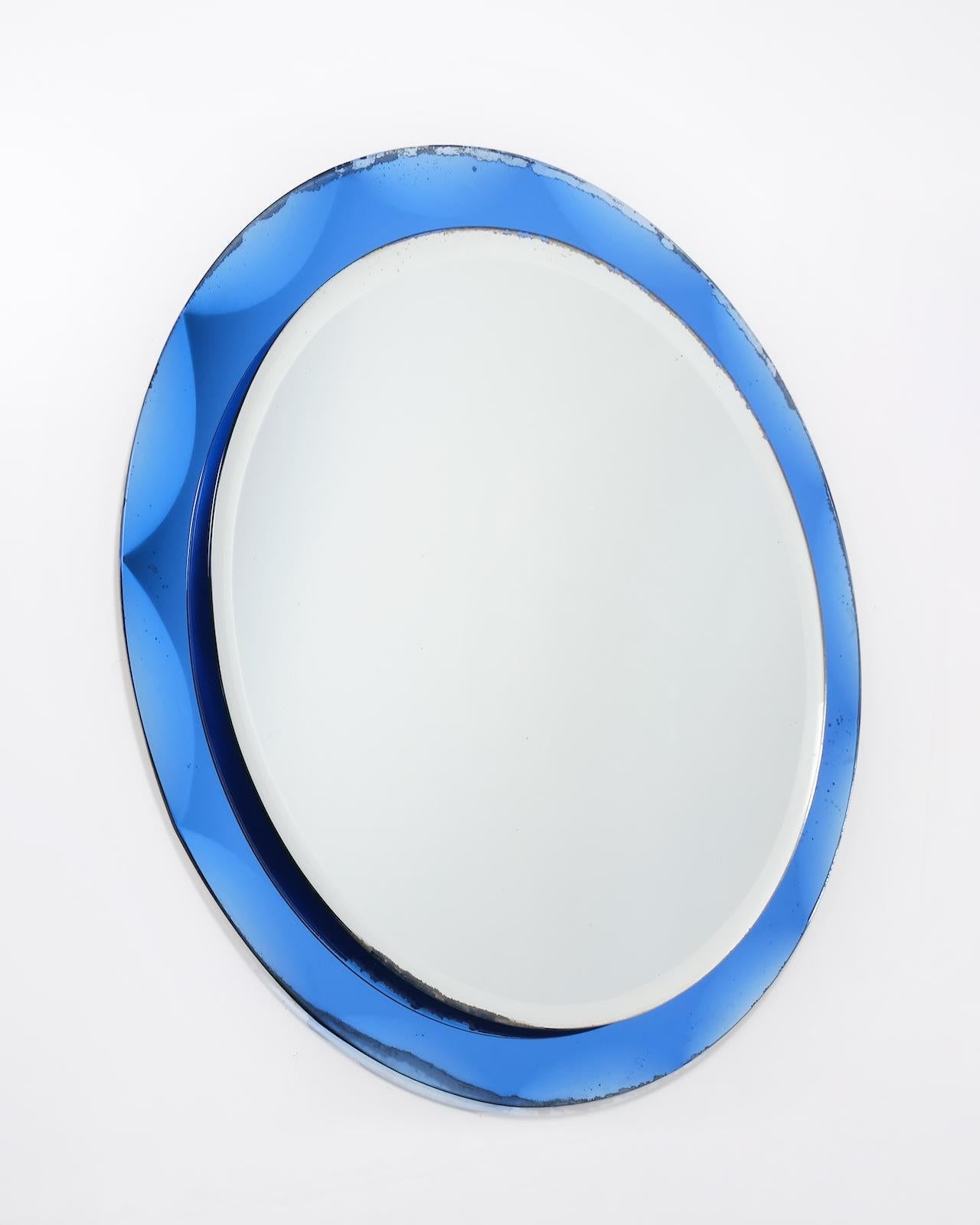 c.1960s
Messing und blaues geschliffenes Glas
D71 cm