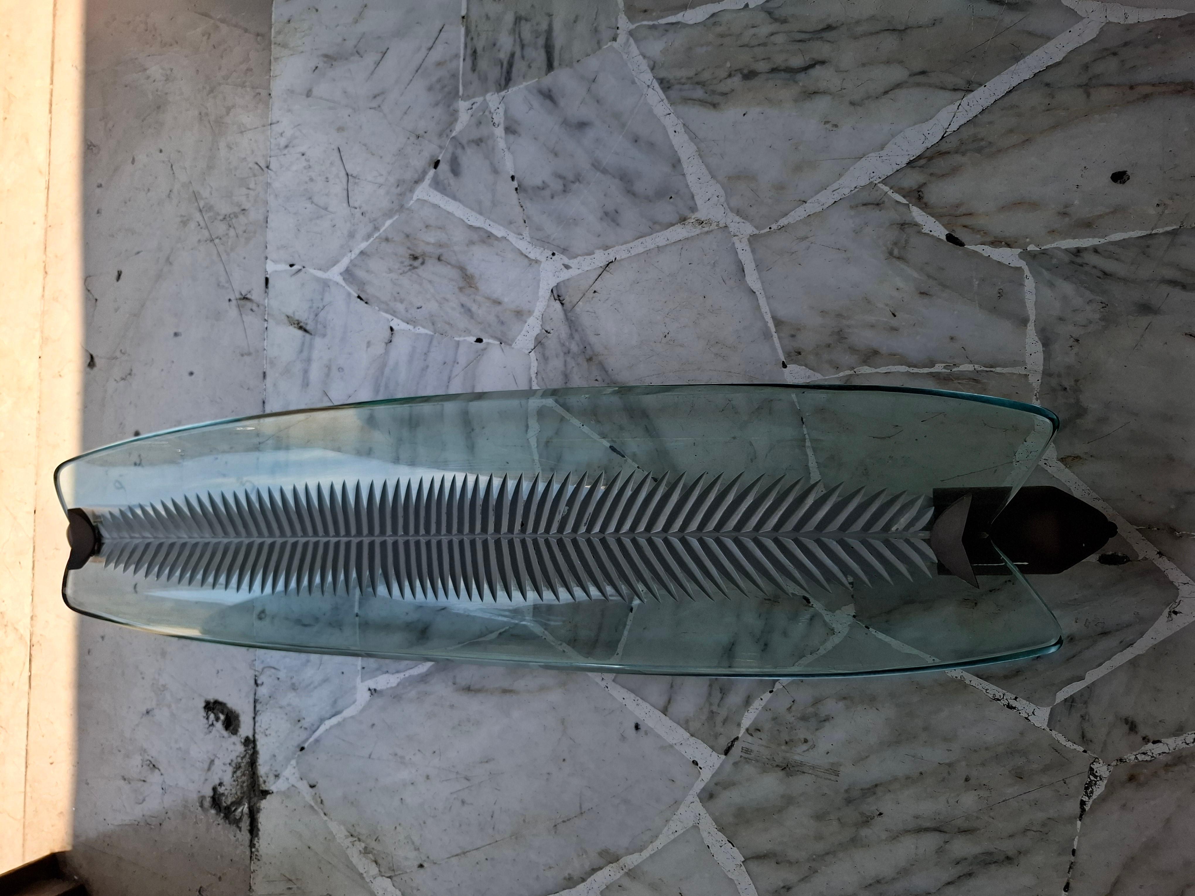 FONTANA ARTE SCONCE/Lámpara de techo Vidrio Latón 1950 Italia en venta 8