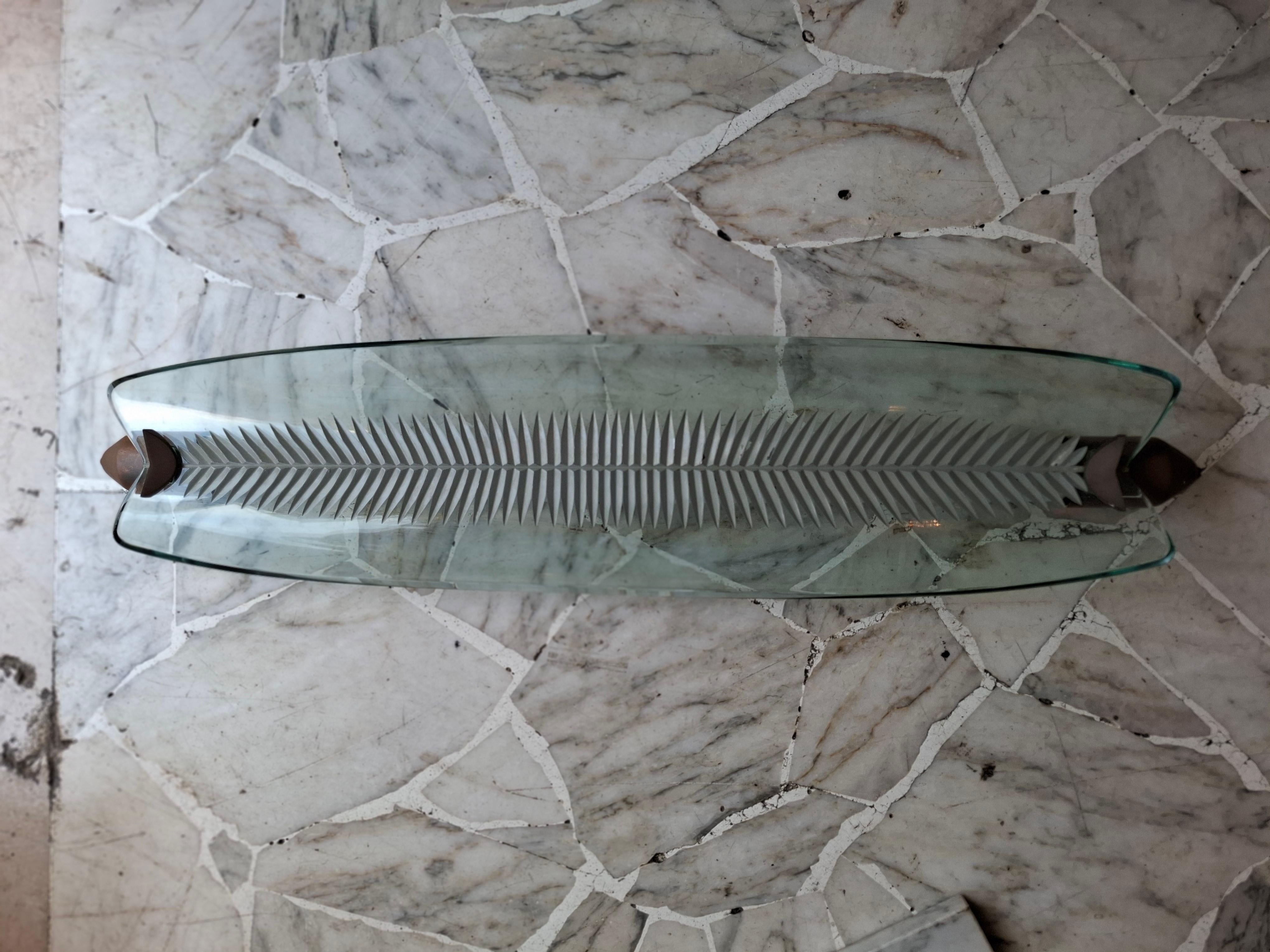 FONTANA ARTE SCONCE/Lámpara de techo Vidrio Latón 1950 Italia Italiano en venta