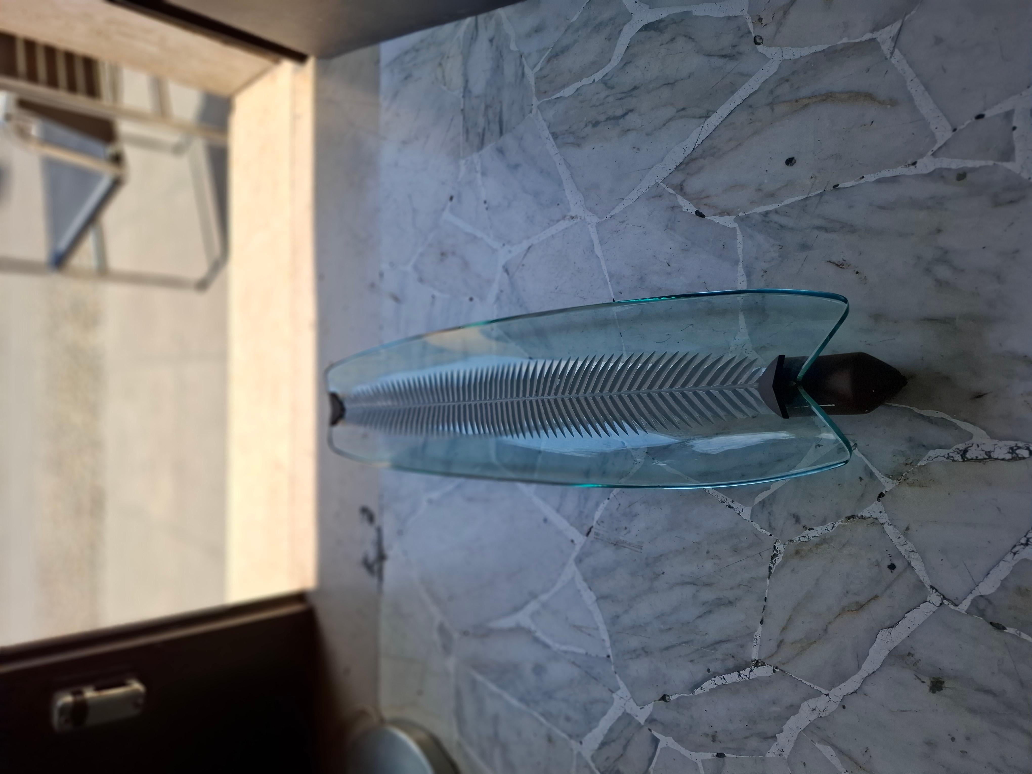 FONTANA ARTE SCONCE/Lámpara de techo Vidrio Latón 1950 Italia en venta 3