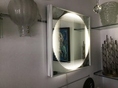Fontana Arte Sconces Ligh Panel “Gianni Celada” Mirrored and Frosted Glass, 1970