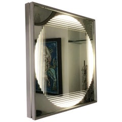 Fontana Arte Sconces Ligh Panel “Gianni Celada” Mirrored and Frosted Glass, 1970