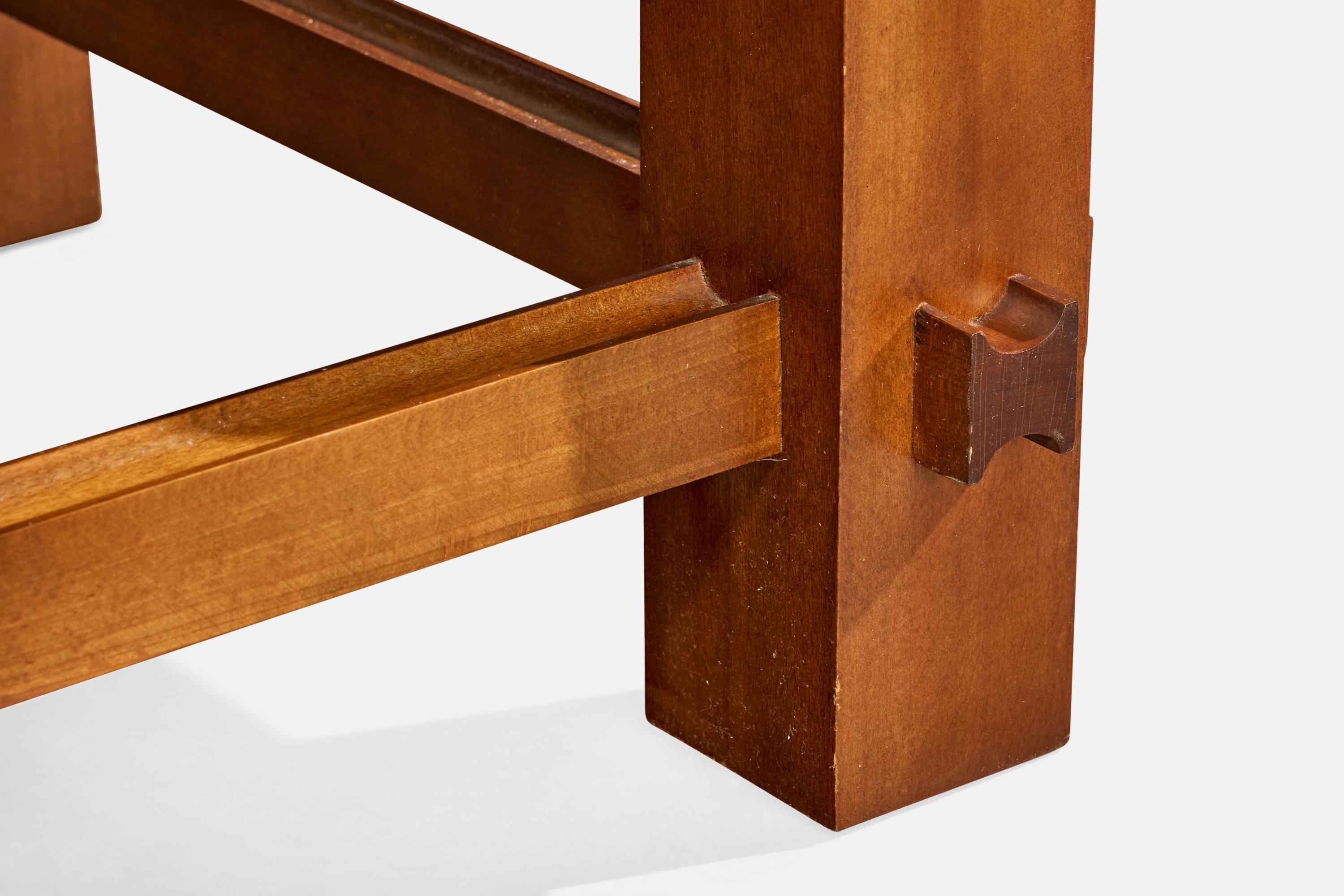 Fontana Arte, Side Table, Walnut, Glass, Italy, 1960s in vendita 1