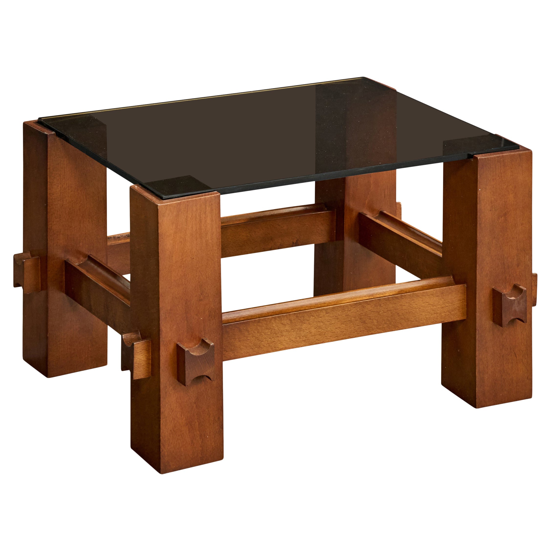 Fontana Arte, Tavolino, Noce, Vetro, Italia, anni
60