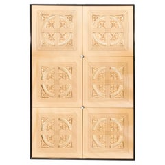 Fontana Arte Six-Panel Cross Mirror in Engraved Glass, Italy, 1940s