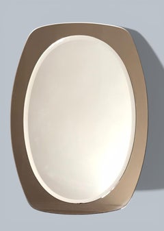 Fontana Arte smoked double-glass mirror, Italy, circa 1970