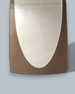 Fontana Arte smoked double-glass mirror, Italy, circa 1970