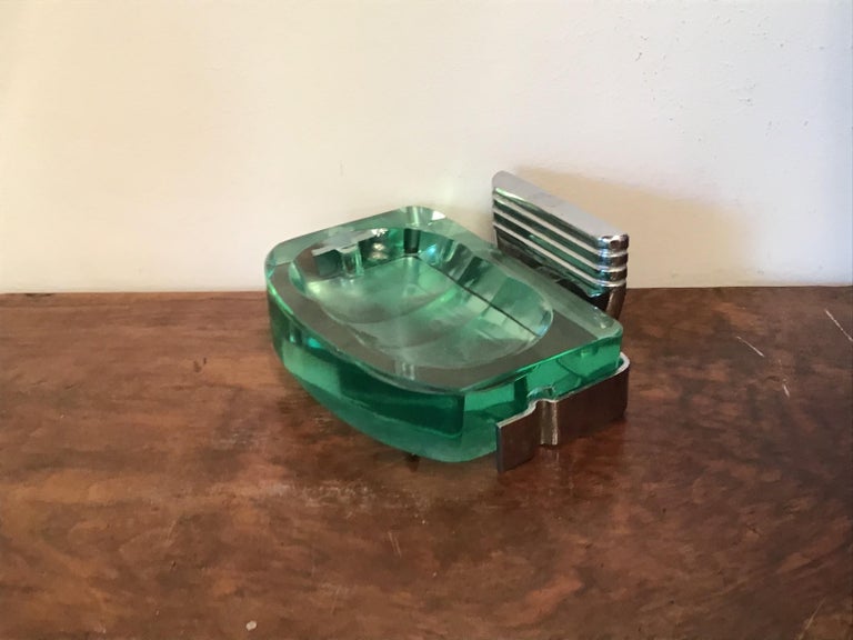 Fontana Arte Soap Dish Glass ChromePlated Brass, 1940, Italy at 1stDibs