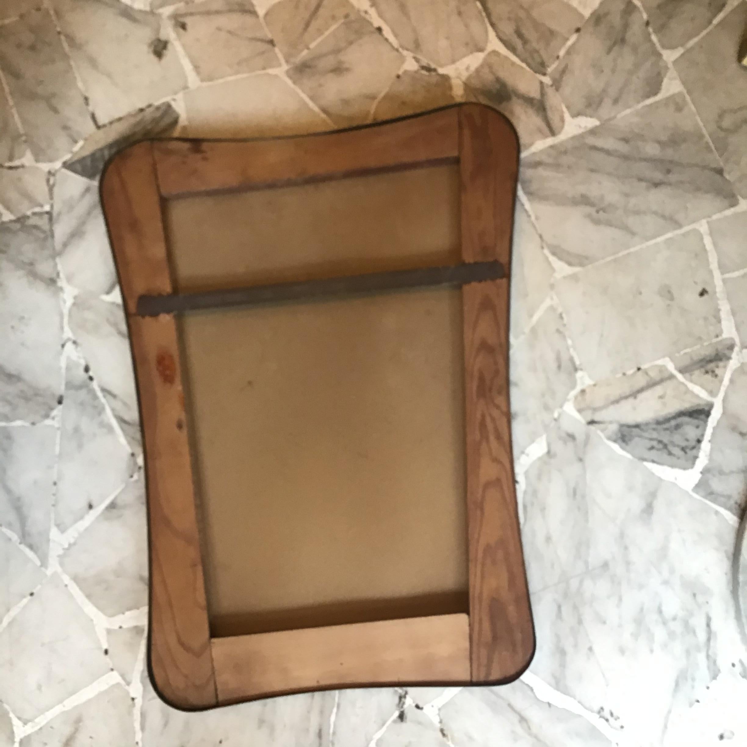 Altro Fontana Arte Specchio Brass Wood Mirrored Glass 1950 Italy in vendita