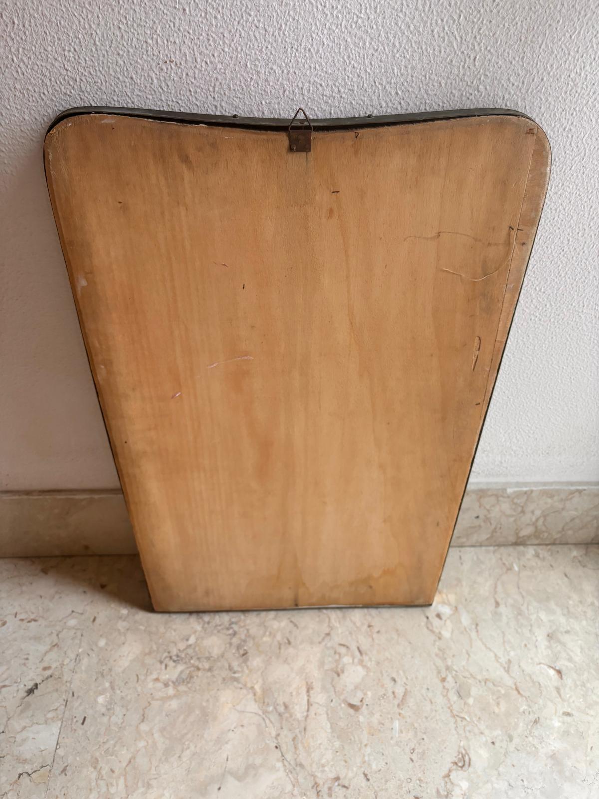Gio Ponti 1891-1979 Espejo Latón Madera Vidrio, Fontana arte 1950, Italia en venta 3