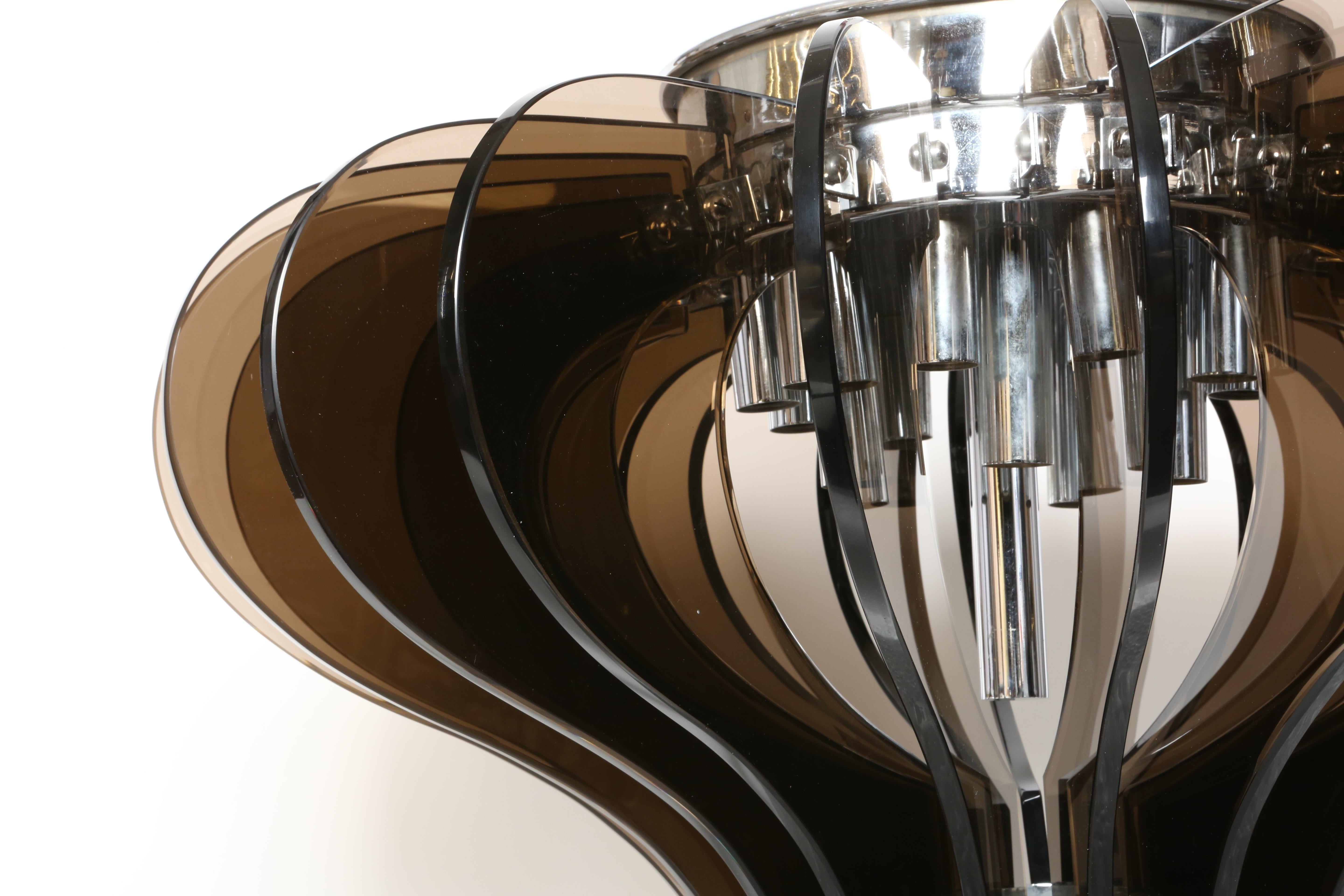 Lámpara de techo estilo Fontana Arte de Veca, Italia Años 60 mediados del siglo XX en venta