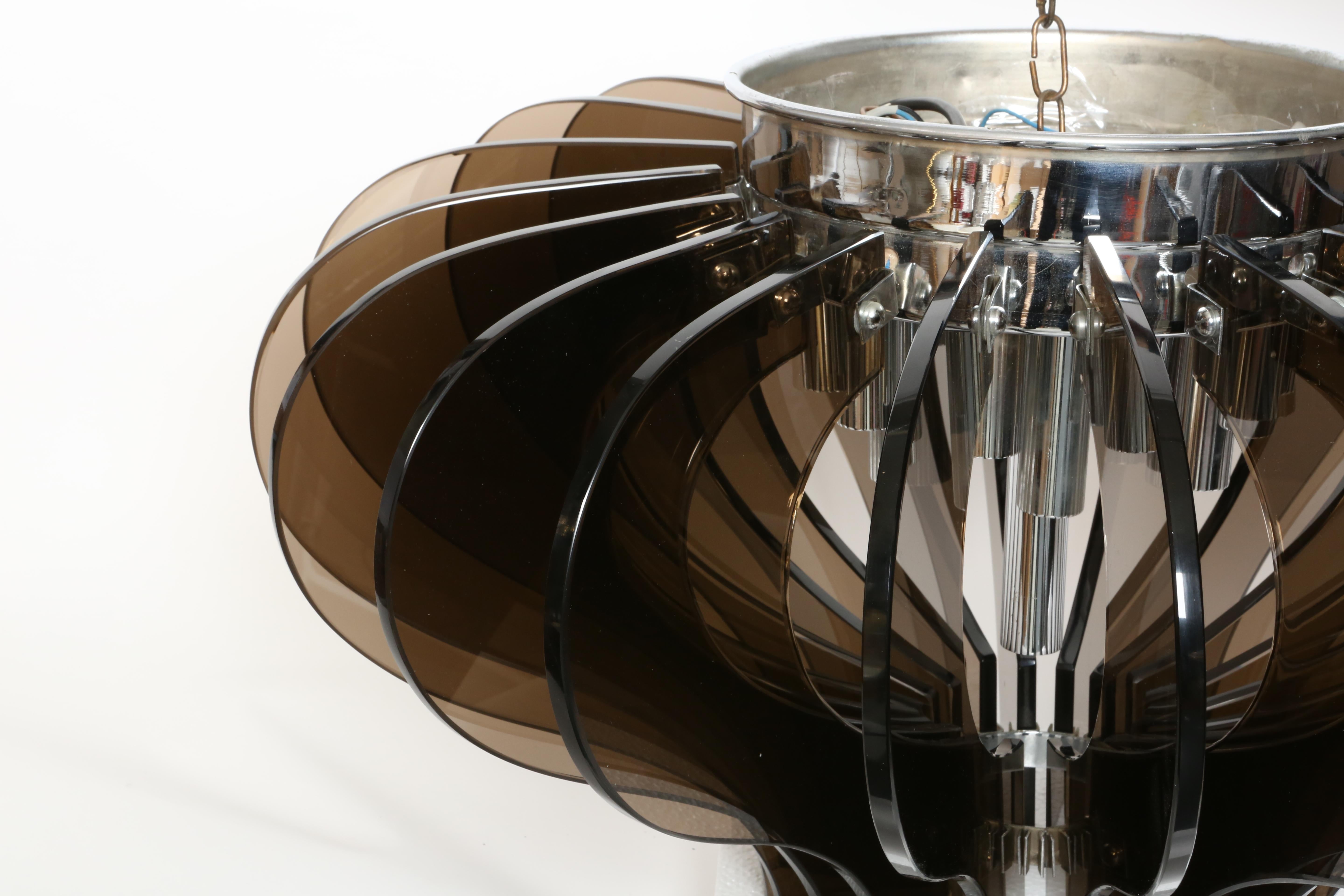 Lámpara de techo estilo Fontana Arte de Veca, Italia Años 60 Metal en venta