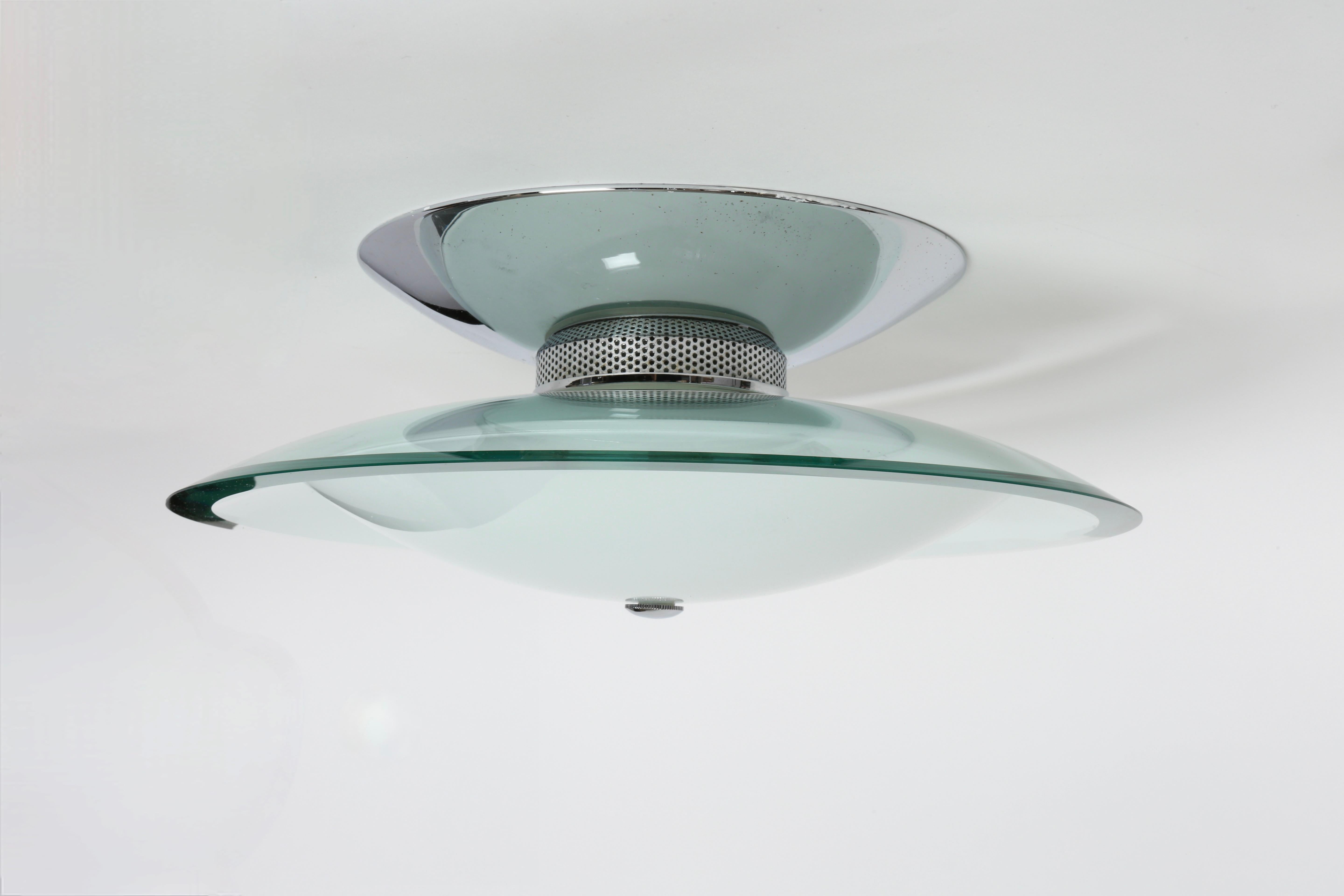 Fontana Arte style ceiling light, Italy circa 1960s For Sale 4