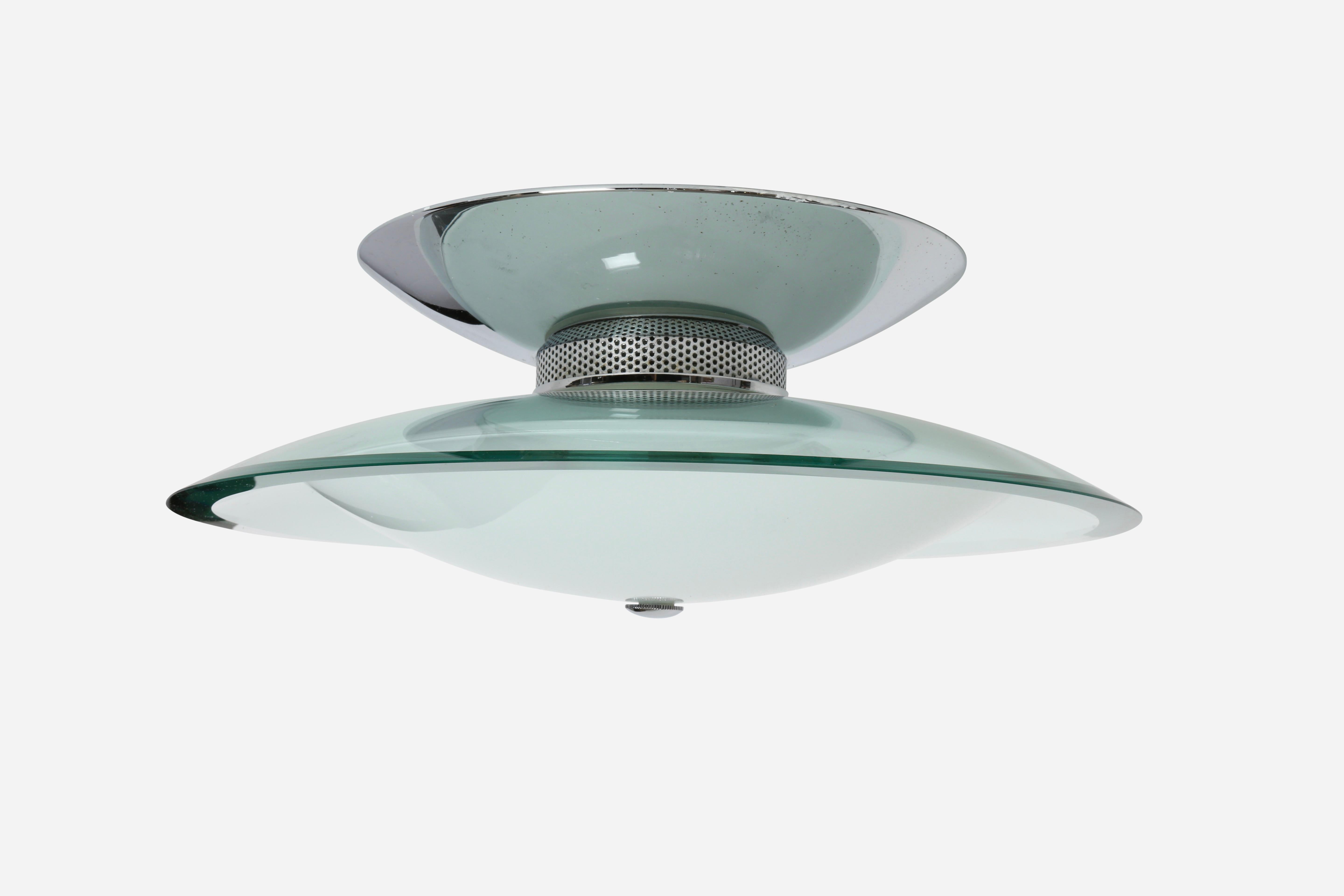 Mid-Century Modern Fontana Arte style ceiling light, Italy circa 1960s For Sale
