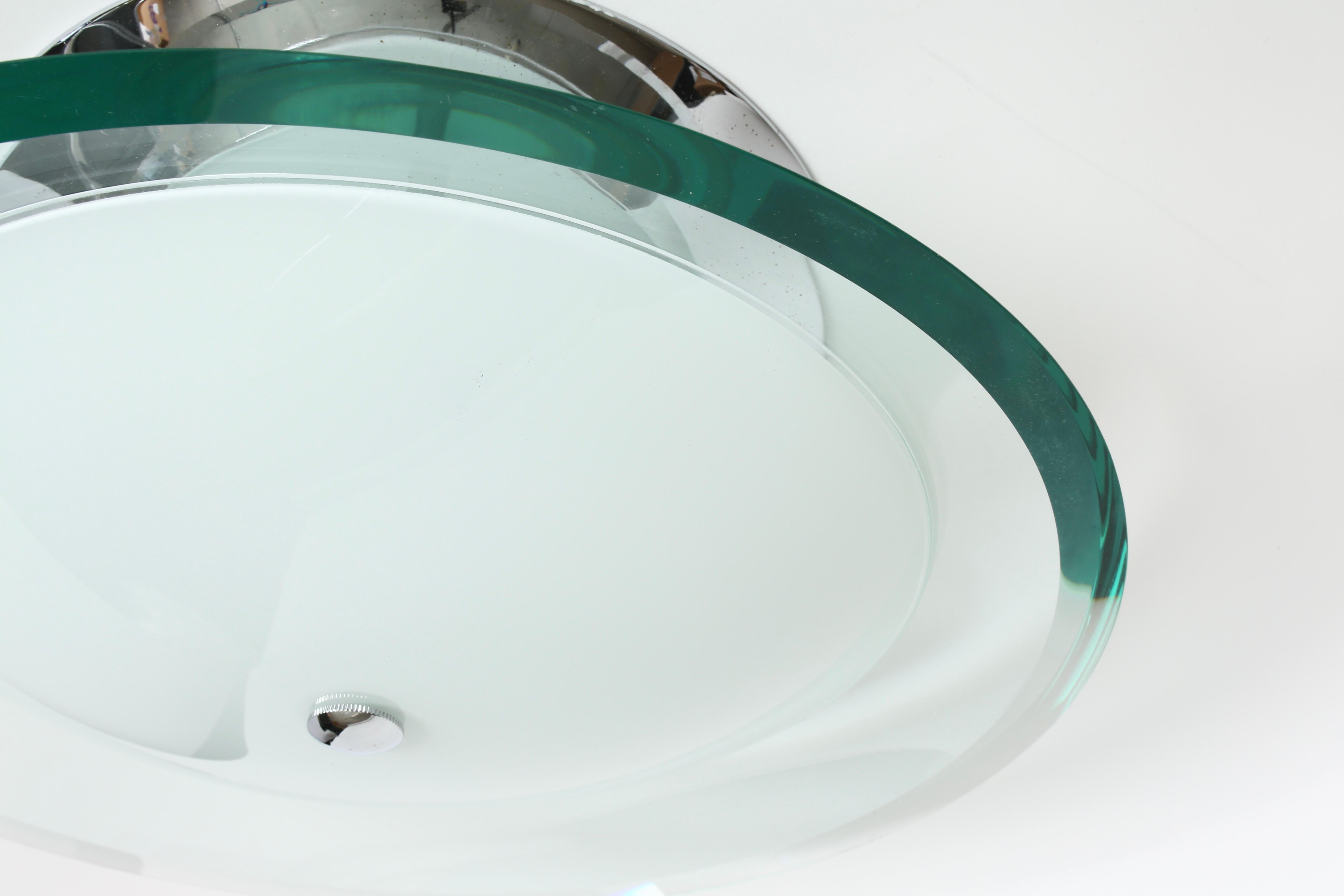Metal Fontana Arte style ceiling light, Italy circa 1960s For Sale