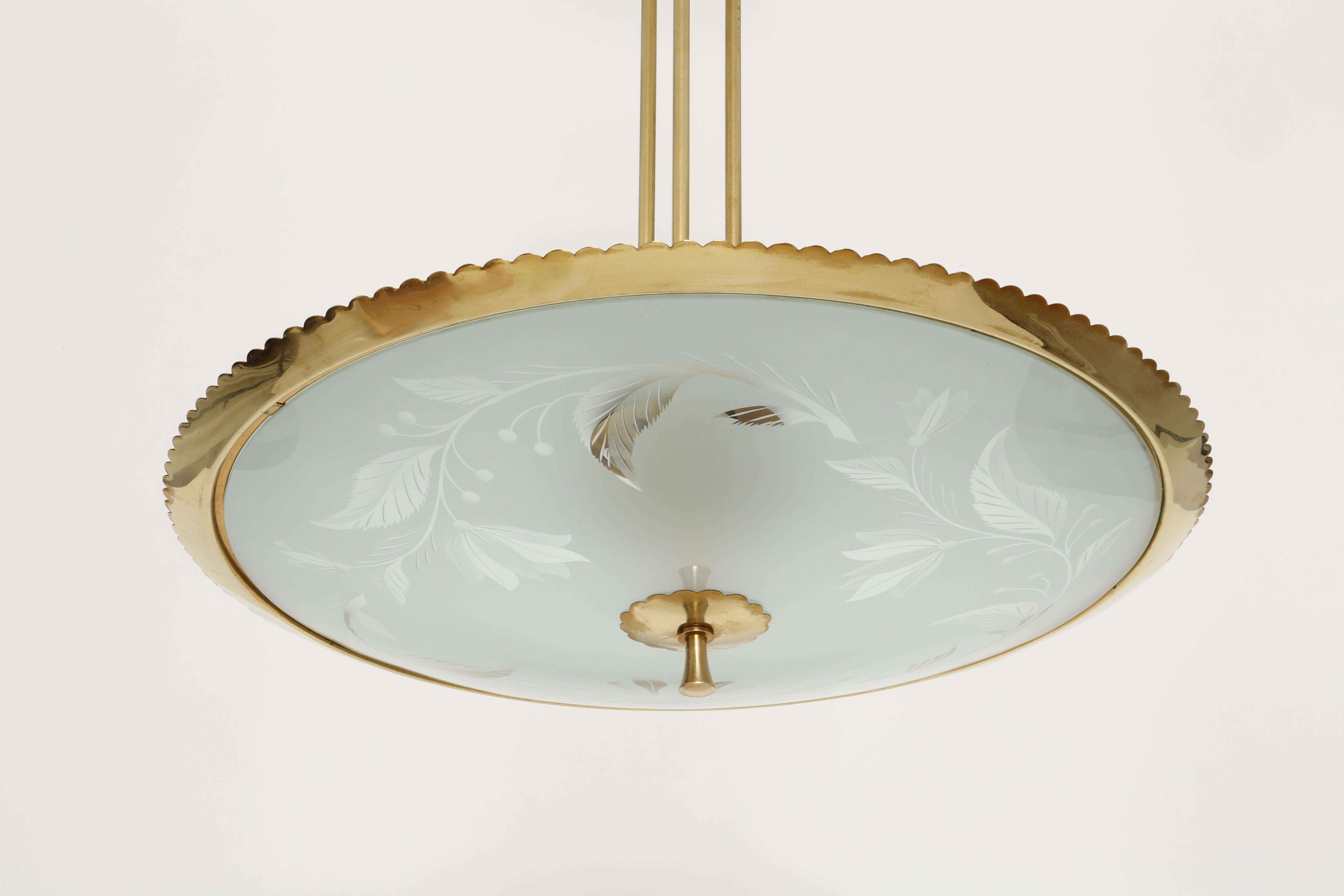 Mid-20th Century Pietro Chiesa for Fontana Arte ceiling pendant attributed For Sale