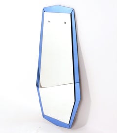 Fontana Arte Style Cobalt Blue Mirror 44"H x 22"W